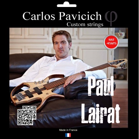 Jeu cordes basse 5 cordes  Paul LAIRAT acier inxoydable 45-125